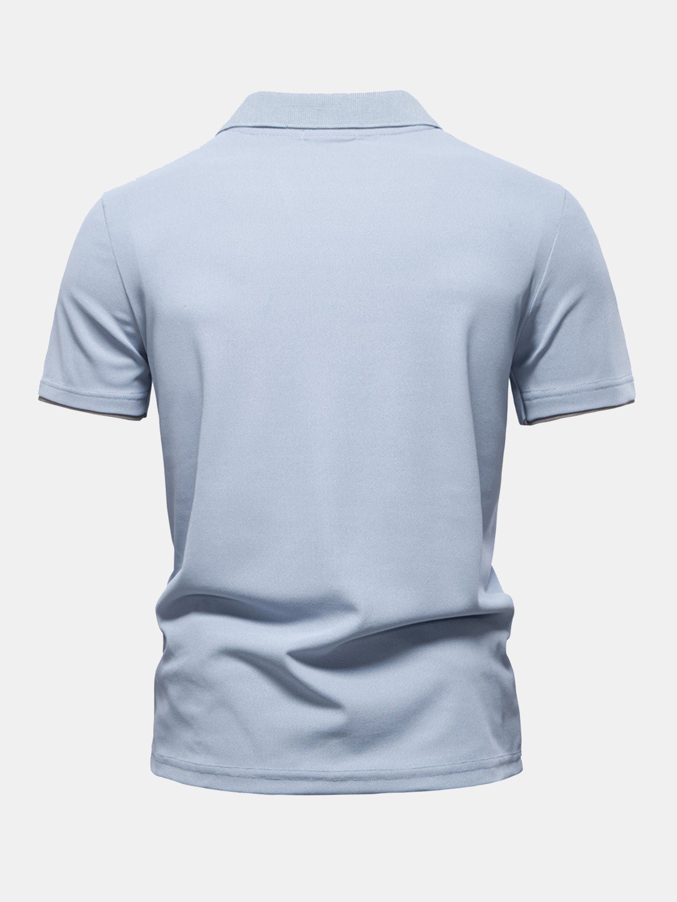 V-Neck Polo Shirt with Contrast Pique Design