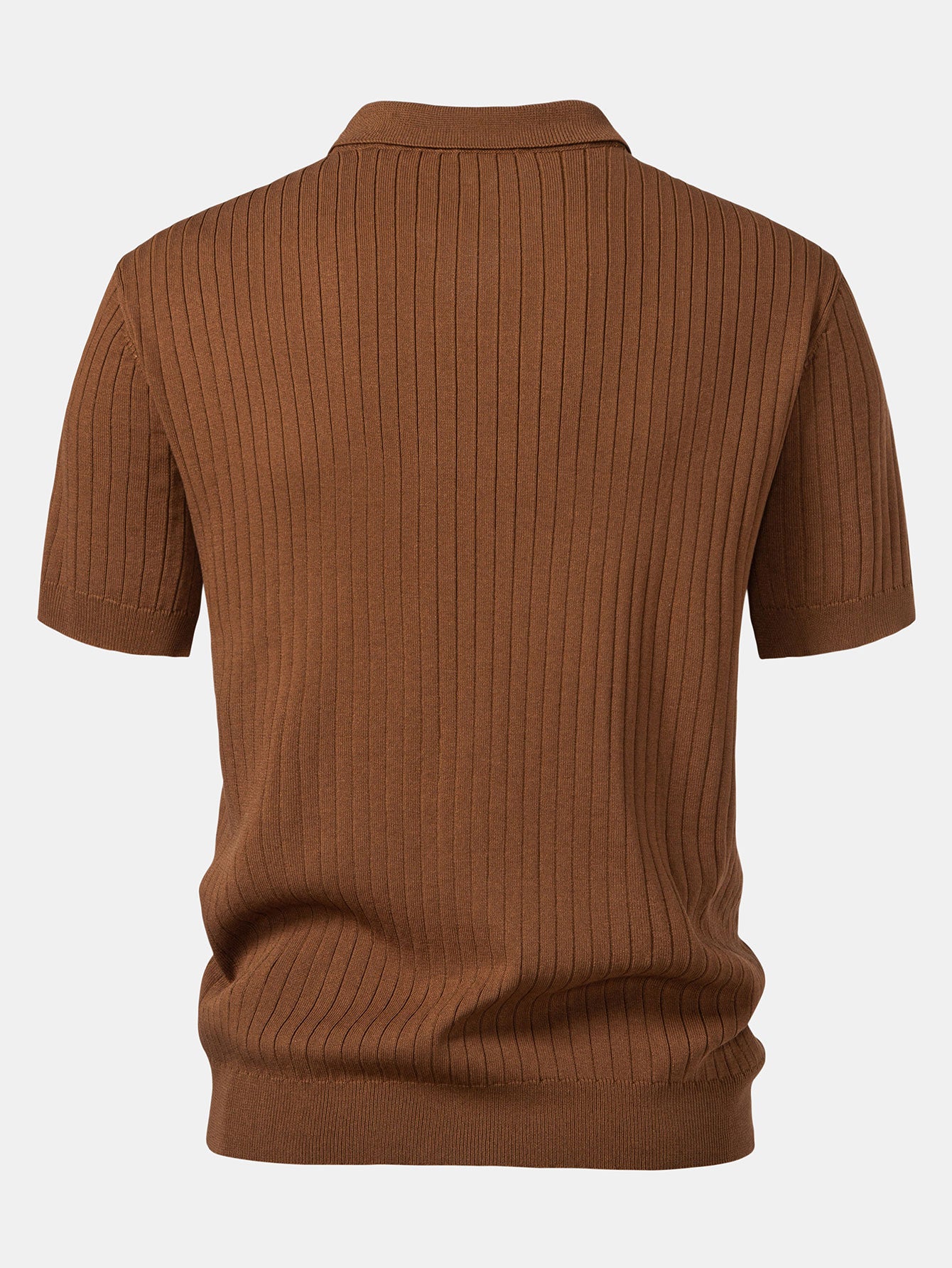 Striped V-Neck Knit Polo
